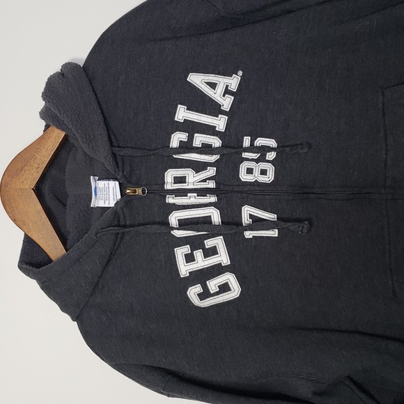 Pro Edge "Georgia" University of GA Dark Gray Faux Fur Lined Hoodie Size XL - Picture 2 of 13